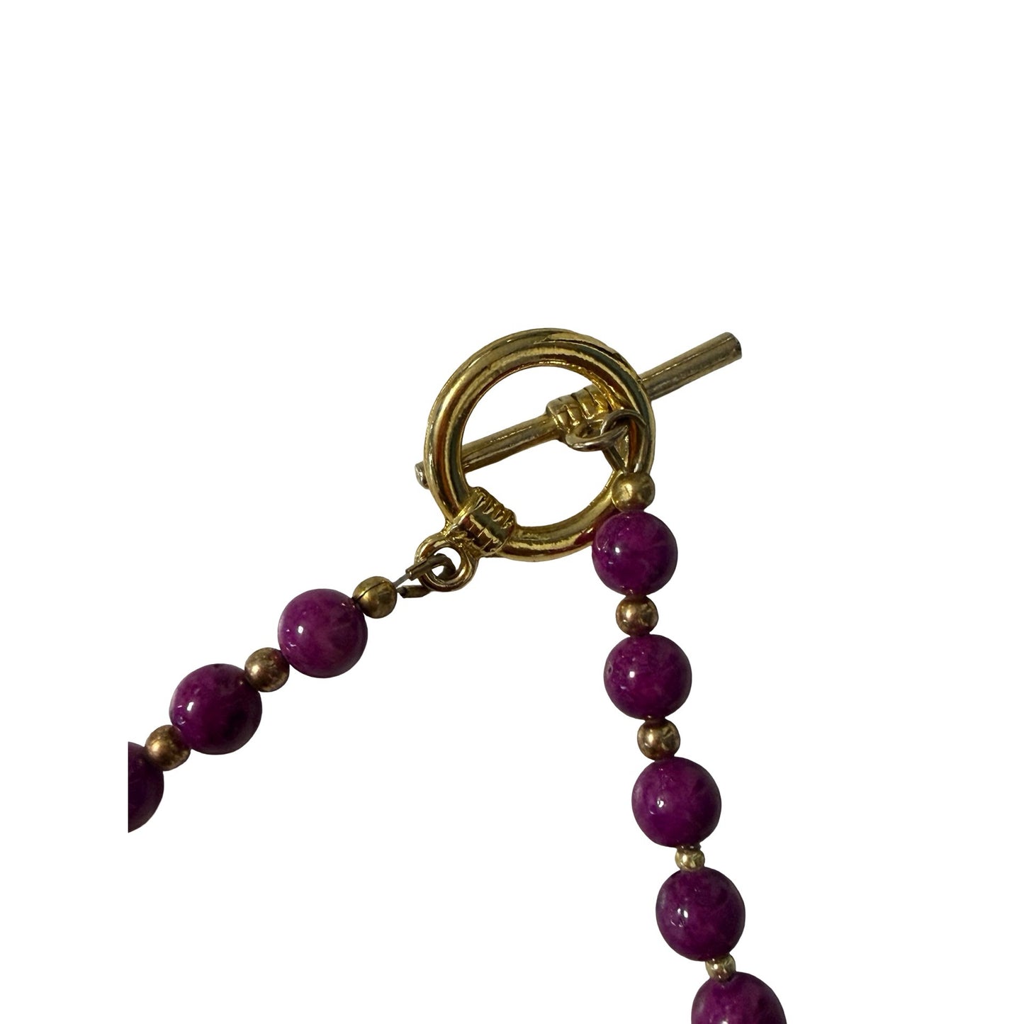 Vintage Butterfly Pendant Necklace Purple Stone Beads Filigree Butterfly 18"