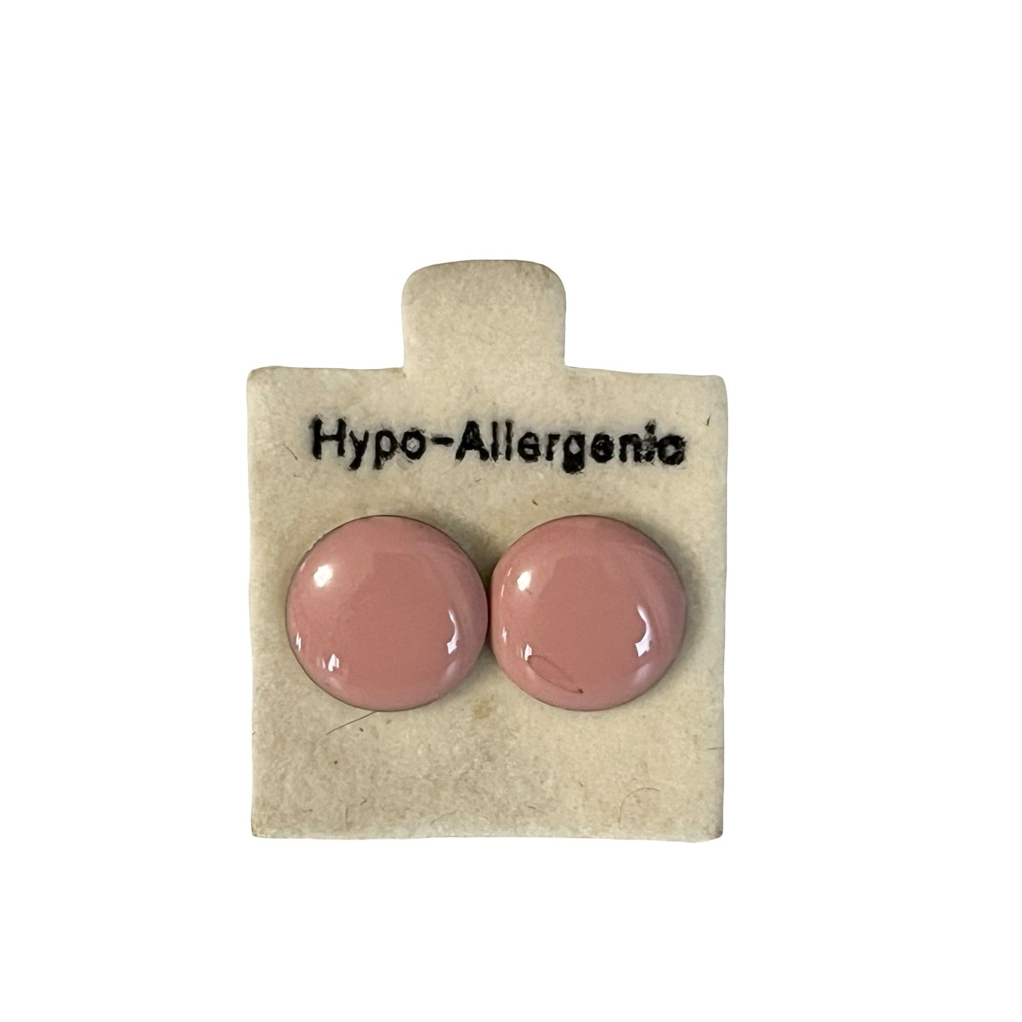 Vintage Pink Enamel Stud Earrings Hypoallergenic Retro Minimalist 0.25”