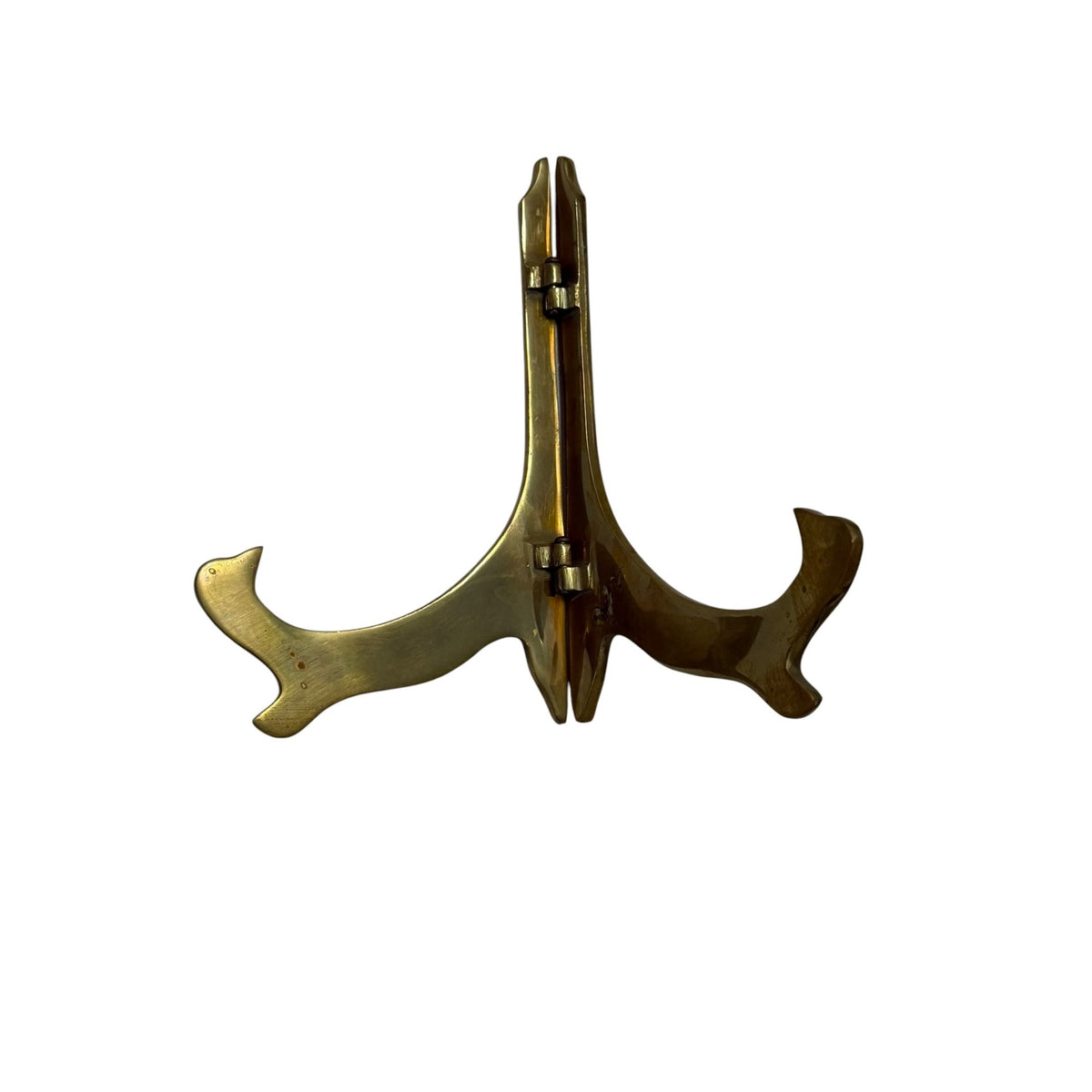 Vintage Pier 1 Solid Brass Folding Display Easel Plate Picture Stand 7 Inch