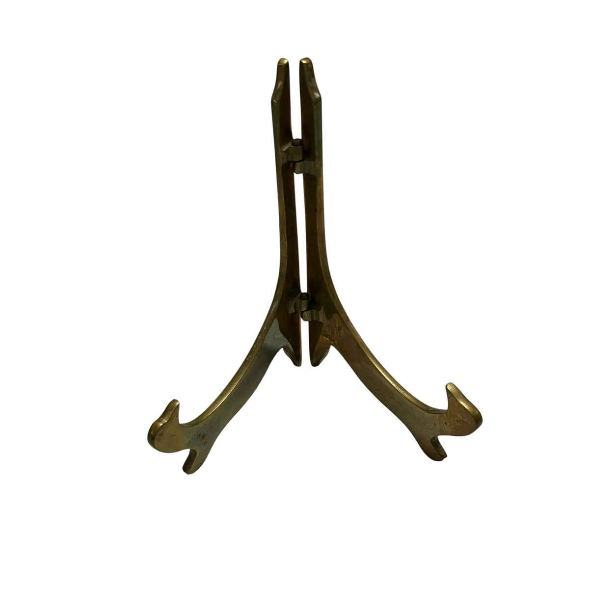Vintage Pier 1 Solid Brass Folding Display Easel Plate Picture Stand 7 Inch