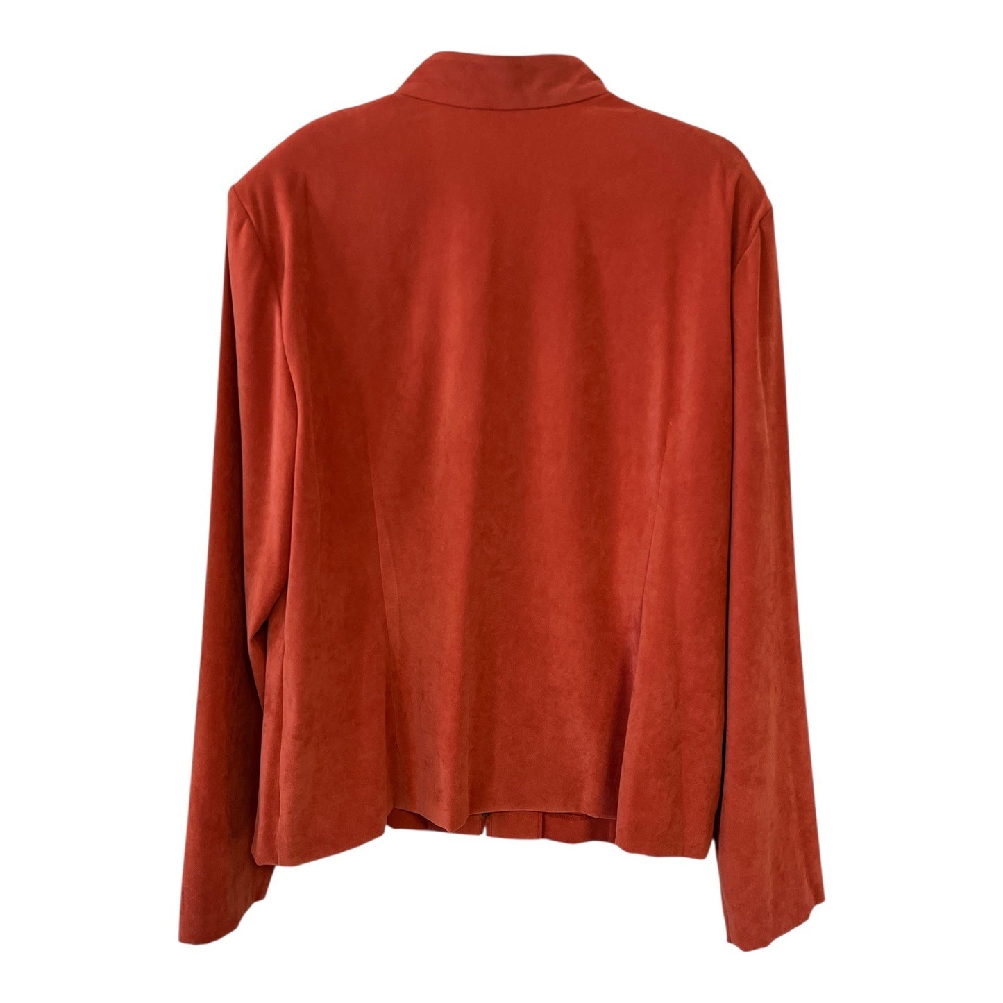 Dressbarn Faux Suede Rust Jacket – Women’s XL – Mandarin Collar – Zip Front – 44 x 26