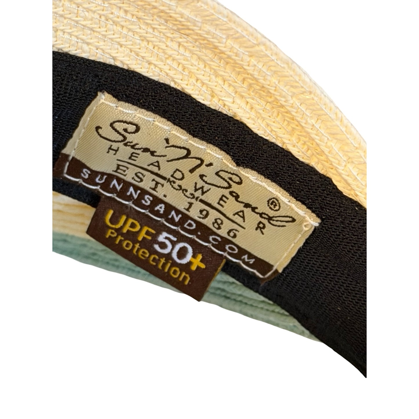Sun N Sand Headwear Straw Visor Hat UPF 50+ Pastel Stripe Roll Up Beach Golf One Size