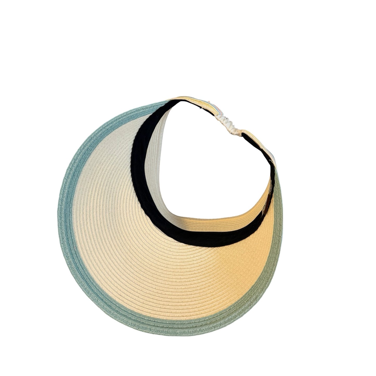 Sun N Sand Headwear Straw Visor Hat UPF 50+ Pastel Stripe Roll Up Beach Golf One Size