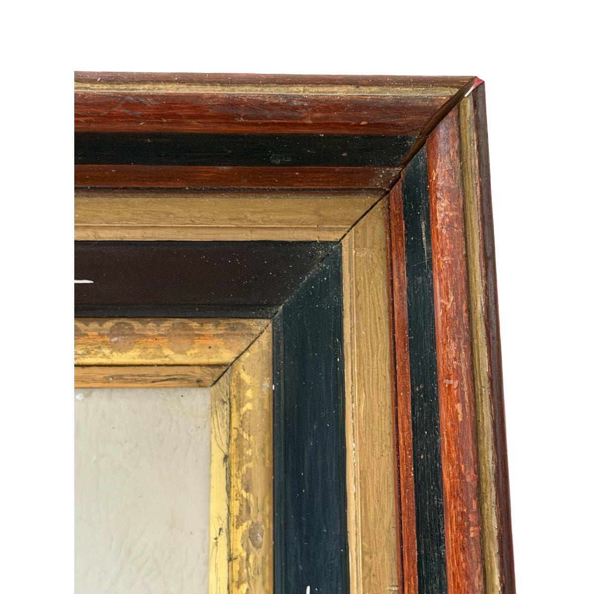 Antique c1855-1865 Hand Enhanced Portrait Photographs Pair Deep Wood Frames 15"