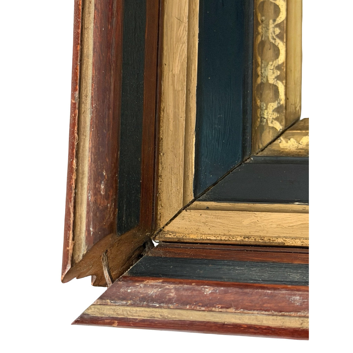 Antique c1855-1865 Hand Enhanced Portrait Photographs Pair Deep Wood Frames 15"