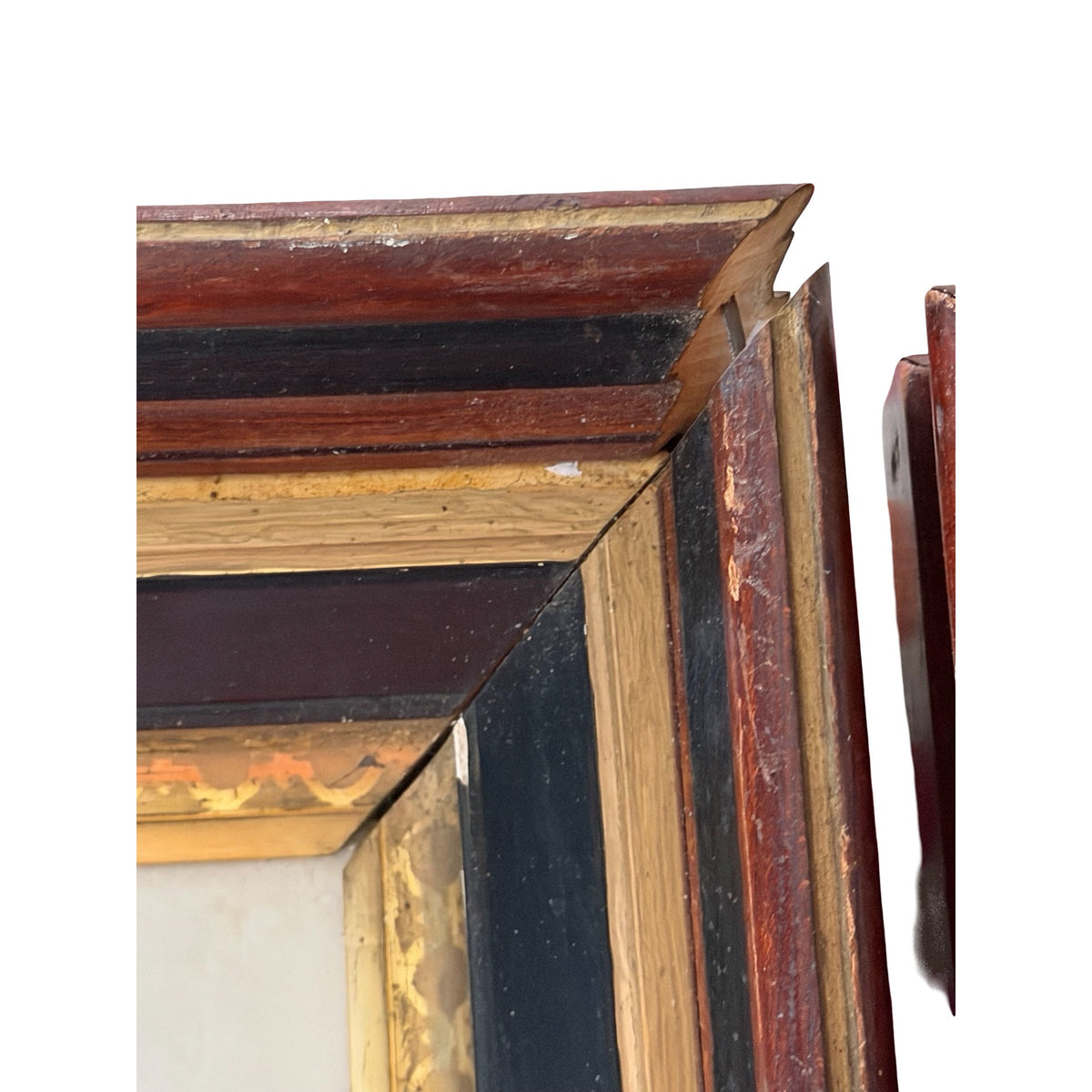 Antique c1855-1865 Hand Enhanced Portrait Photographs Pair Deep Wood Frames 15"