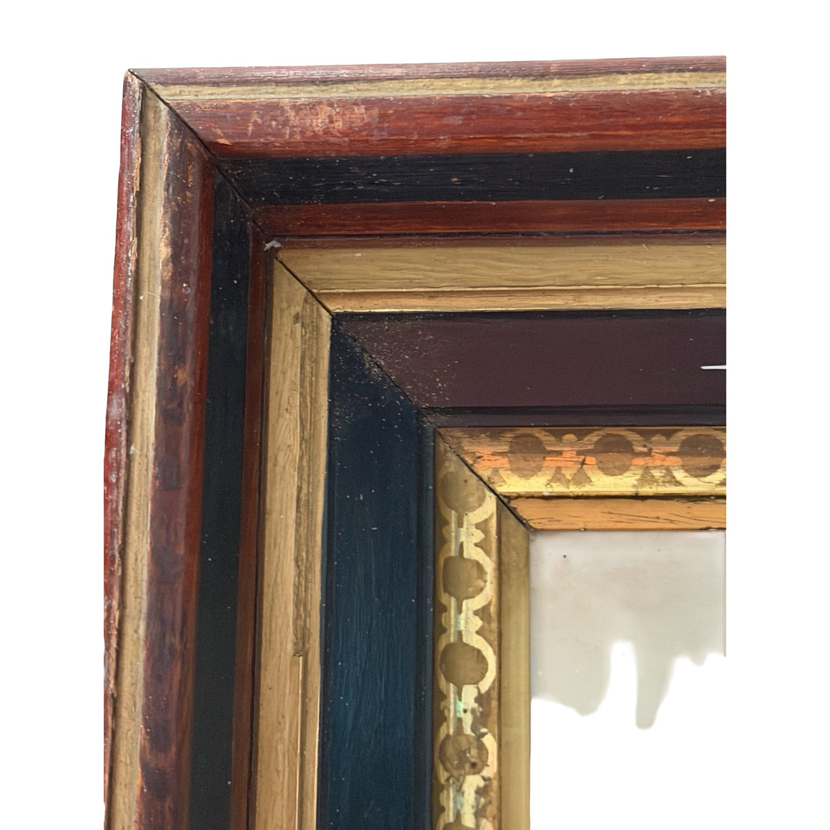 Antique c1855-1865 Hand Enhanced Portrait Photographs Pair Deep Wood Frames 15"