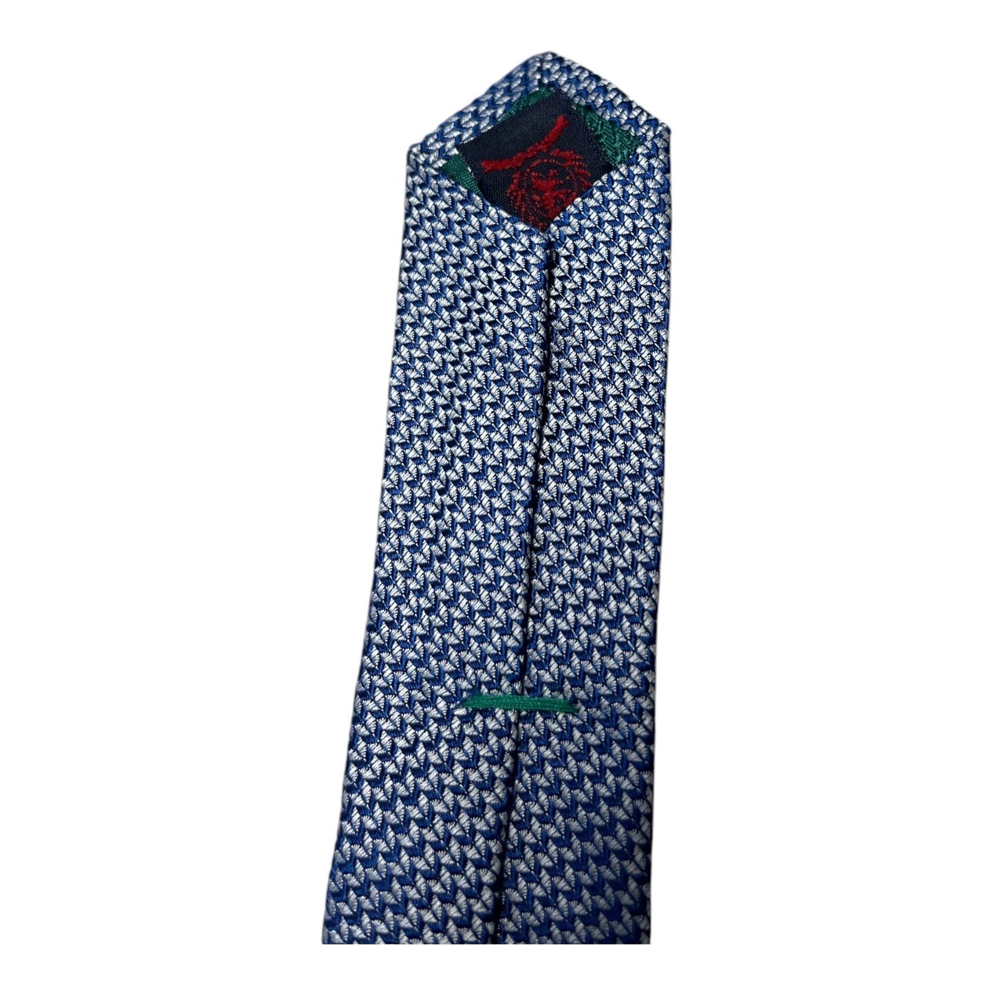 Vintage Tommy Hilfiger Yellow Silk Necktie Blue Geometric Dot Pattern Designer Tie