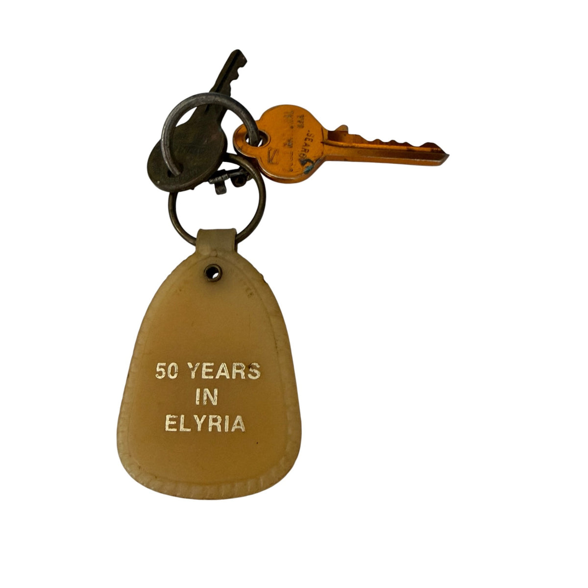 Vintage J.R. Dall Ford 50 Years Elyria Ohio Dealership Keychain Advertising Keys