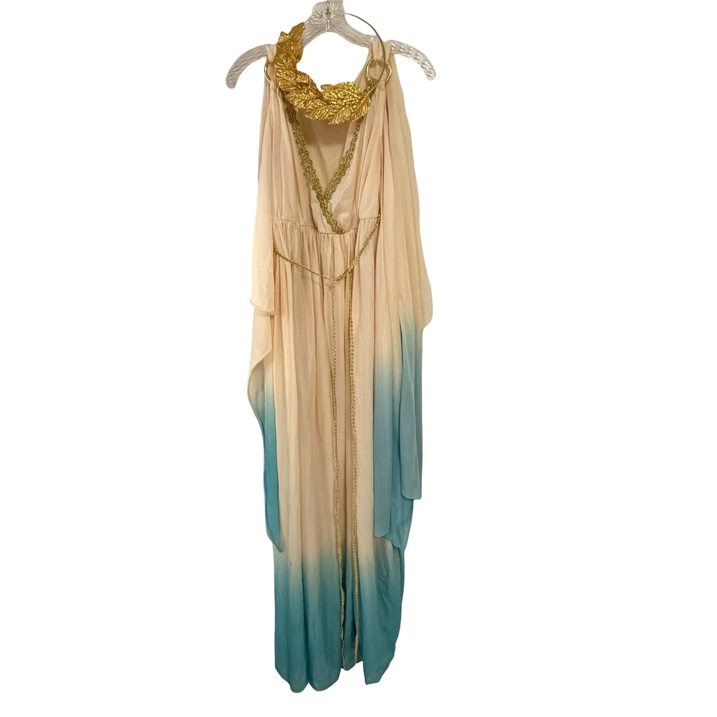 Spirit Halloween Athena Goddess Costume Adult Large 12-14 Greek Roman White Blue Dress