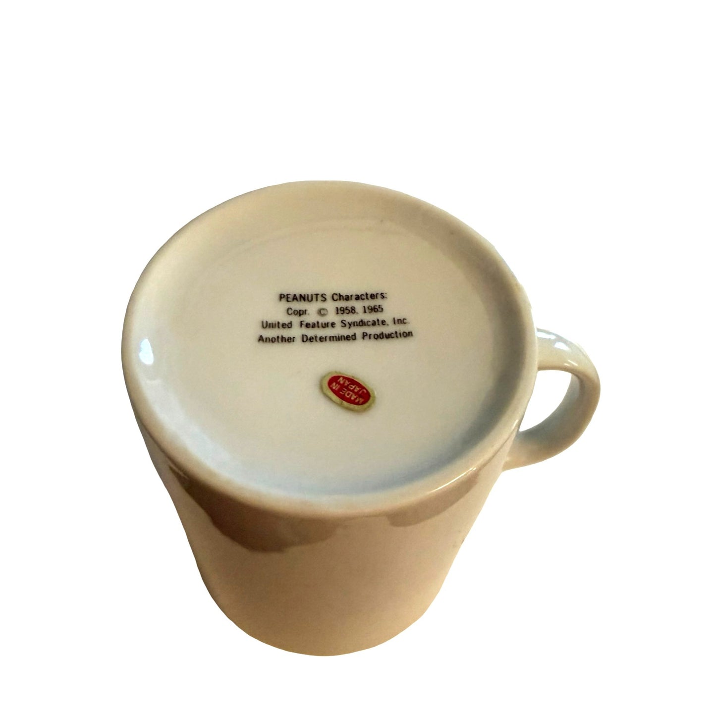 Vintage Snoopy Christmas Coffee Mug Fireplace Wreath Peanuts Made in Japan Ceramic Cup