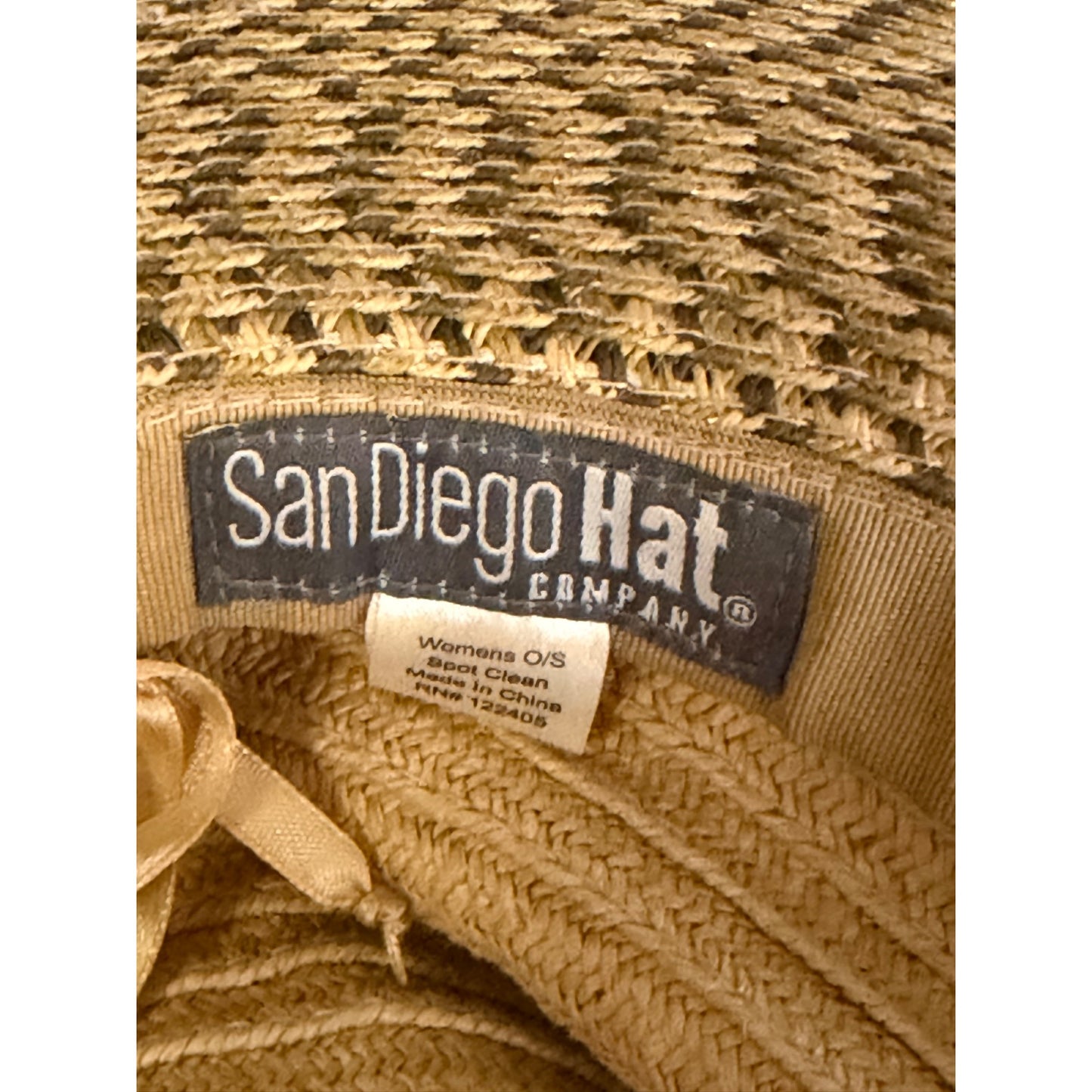 San Diego Hat Company Wide Brim Straw Sun Hat Leopard Accent Women's One Size
