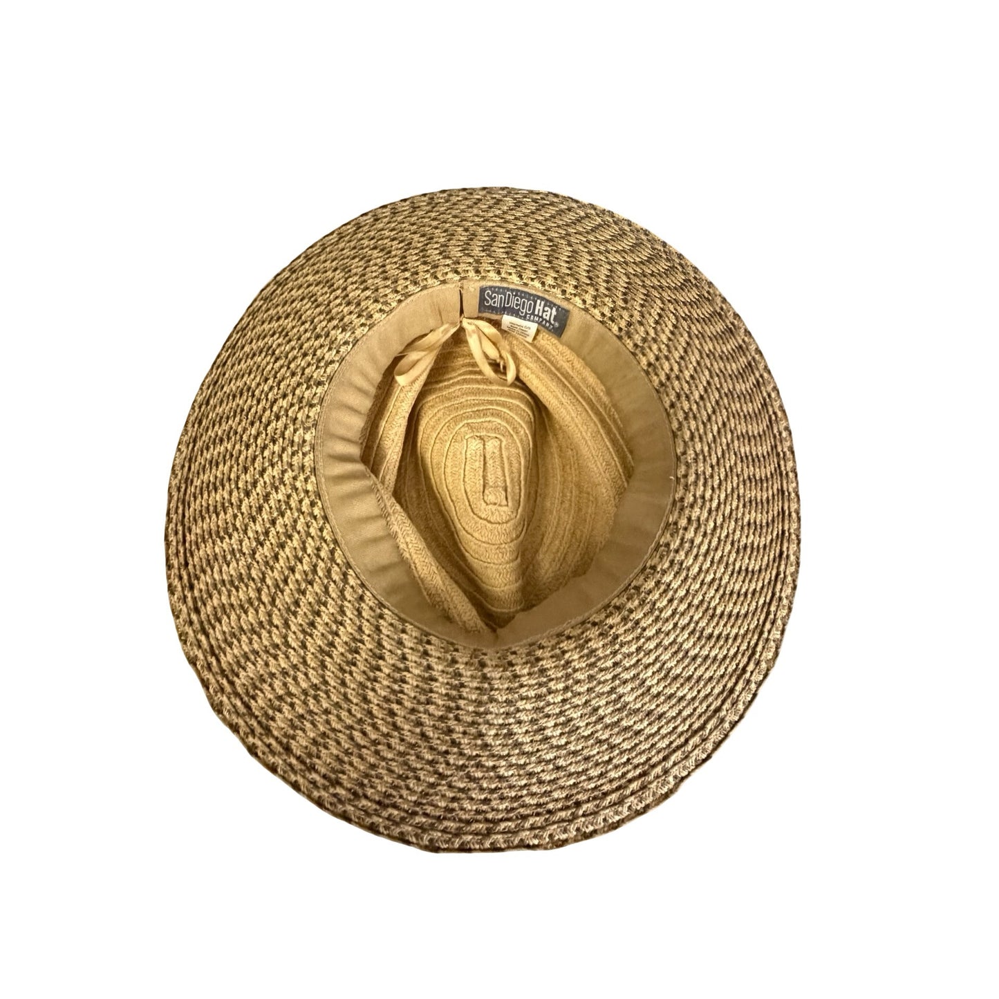 San Diego Hat Company Wide Brim Straw Sun Hat Leopard Accent Women's One Size