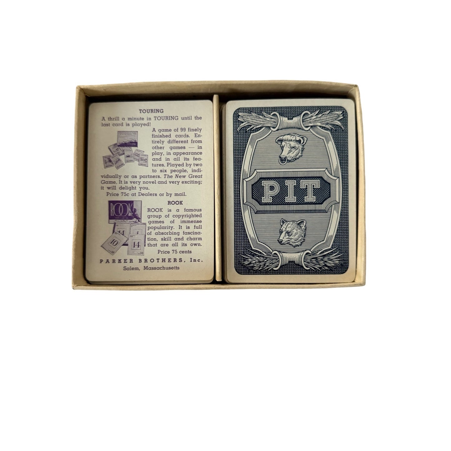 Vintage Parker Brothers PIT Card Game Partial Deck Original Box Missing 9 Cards