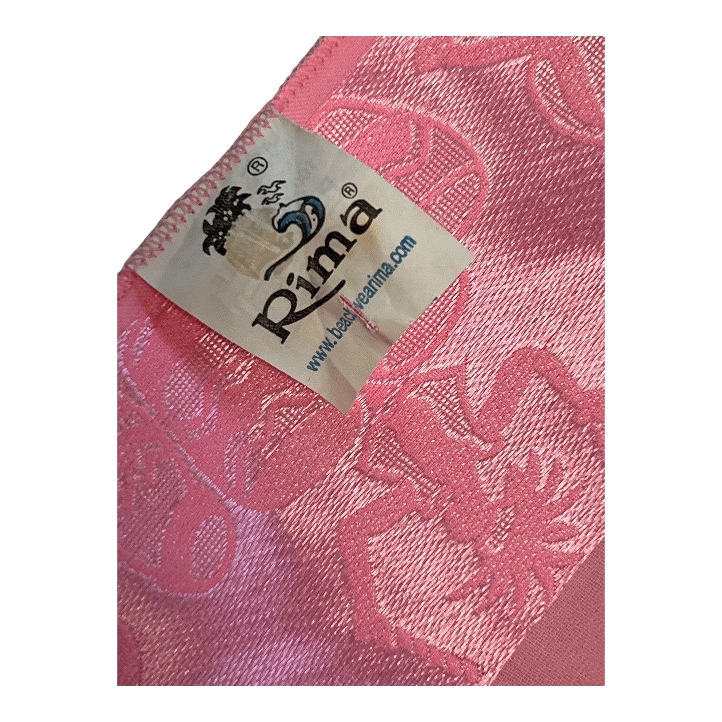 Rima Pink Ombré Terivoile Scarf Jacquard Animal Border Tassel Fringe Oversized