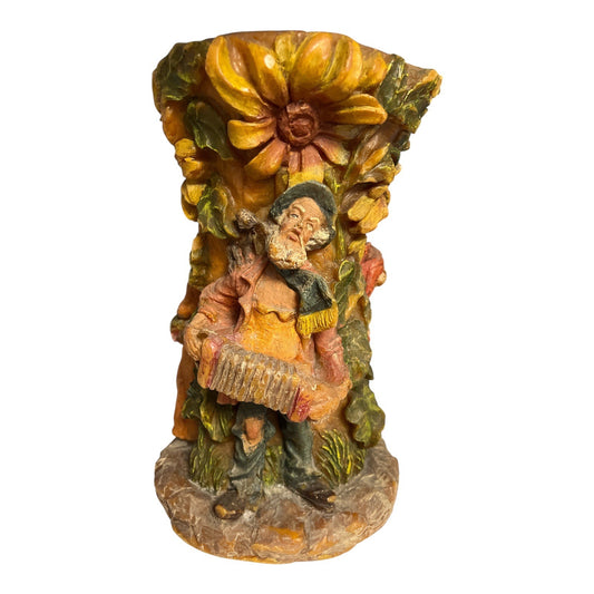 Vintage Günter Kerzen West Germany Sculptural Wax Candle Folk Musicians Sunflower 11"