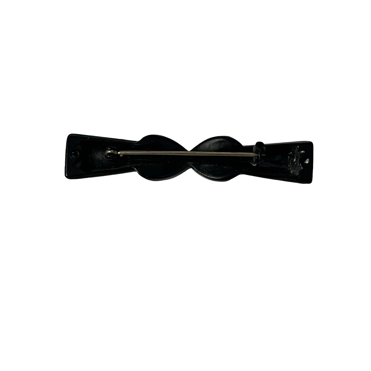Vintage Black Bow Brooch Rhinestone Pin Art Deco Style Slim Bar Pin Elegant Jewelry