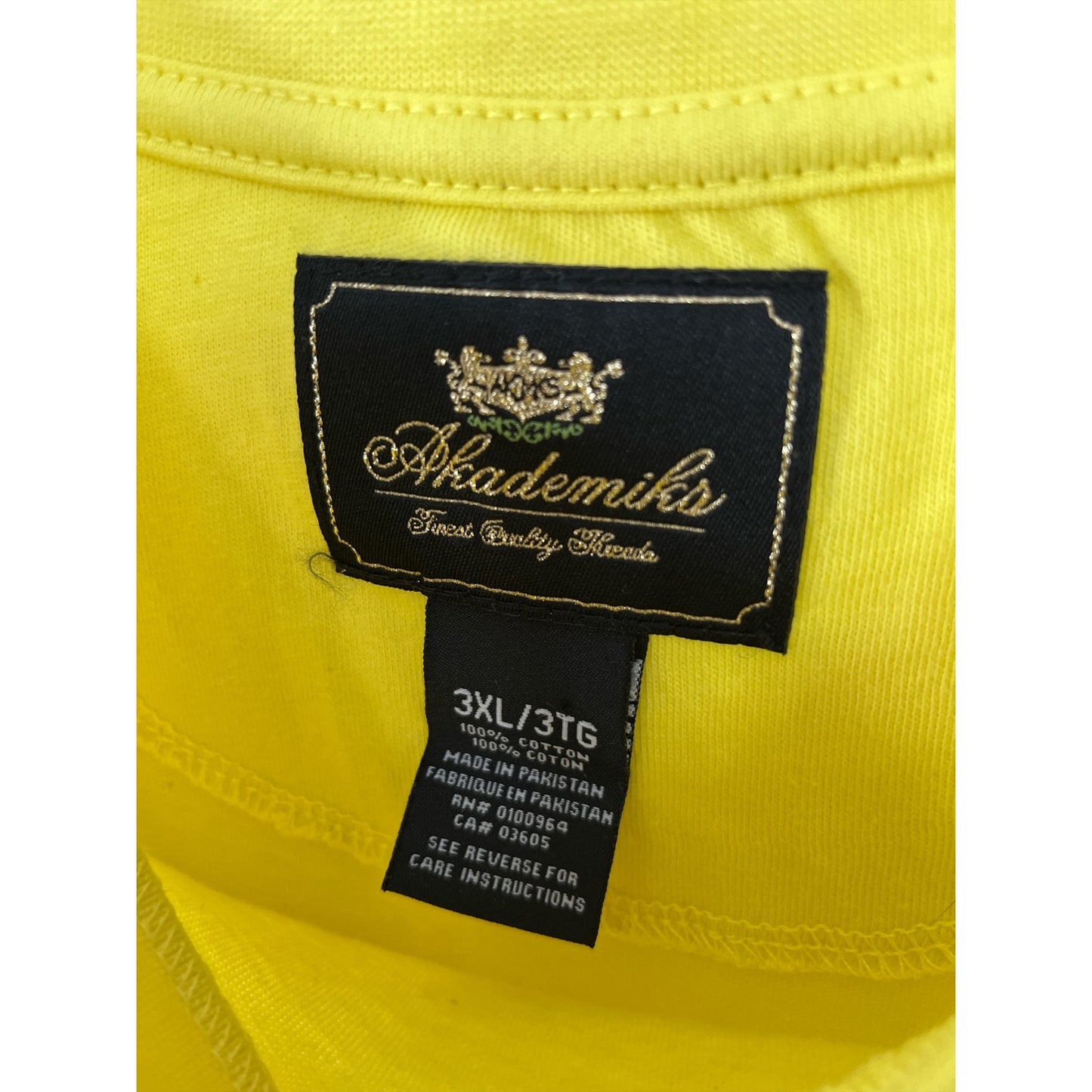 Y2K Akademiks Oversized Yellow T-Shirt – Vintage 2000s Hip Hop Streetwear – 3XL