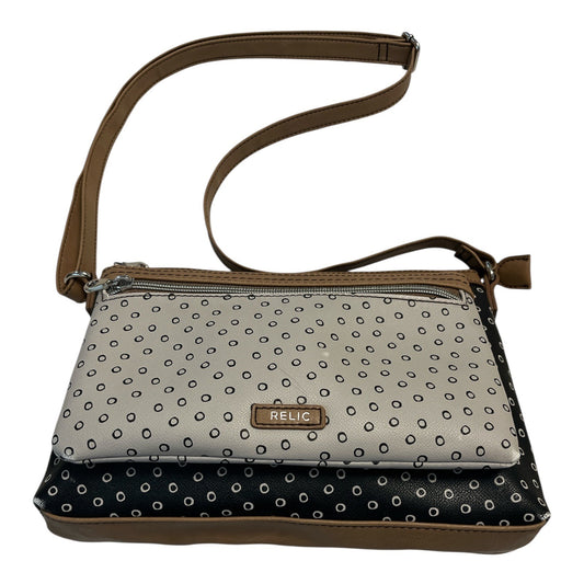 Relic by Fossil Polka Dot Crossbody Bag | Black & White Faux Leather | 11x8" | 2010s