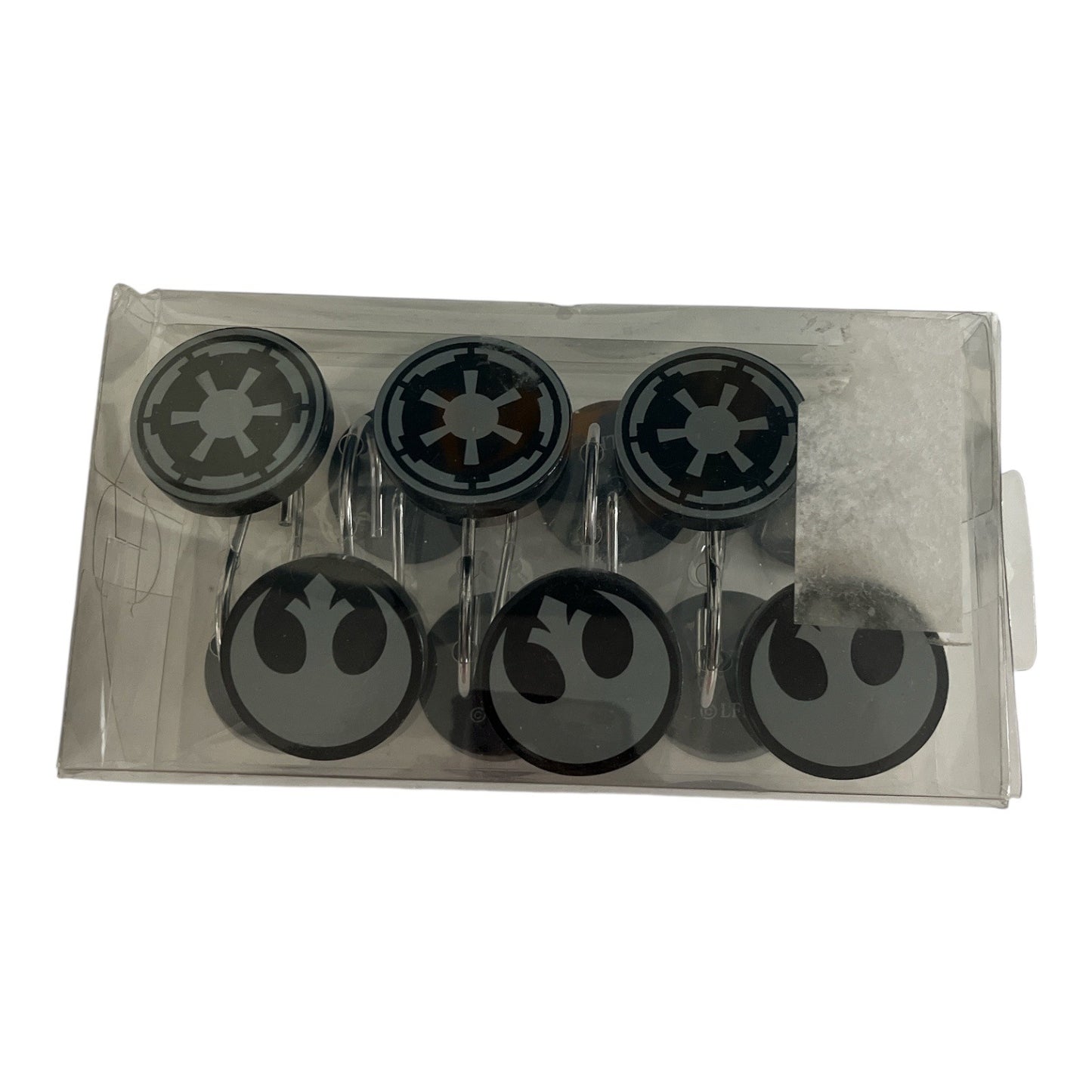 Star Wars Shower Curtain Hooks – Galactic Empire & Rebel Alliance – Set of 12