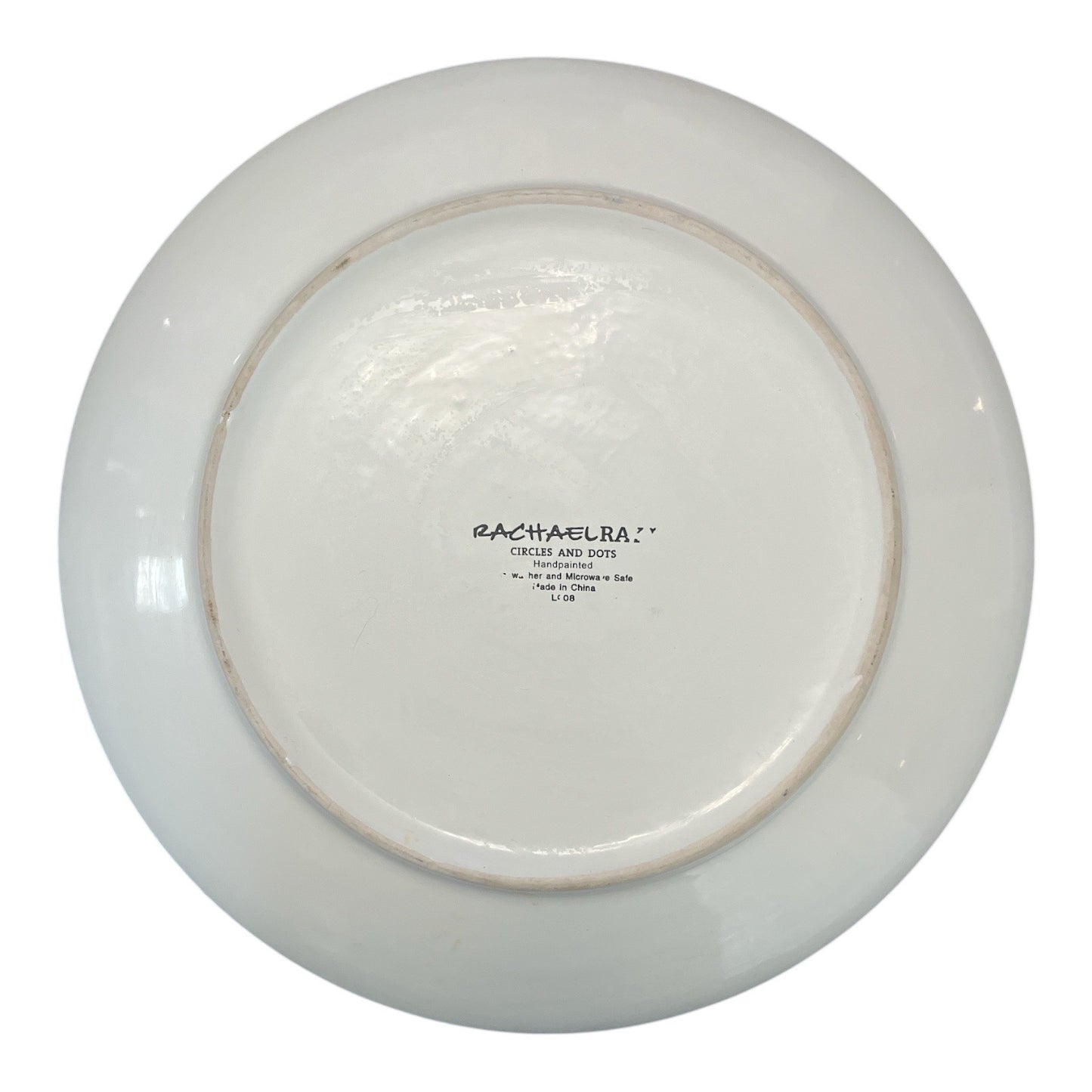 Rachael Ray Circles and Dots Dinner Plate – 10.75” – Handpainted – Microwave & Dishwasher Safe
