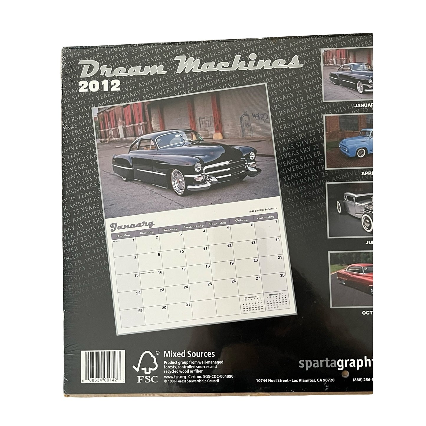 2012 Dream Machines Classic Car Calendar Spartagraphics 25th Anniversary Sealed