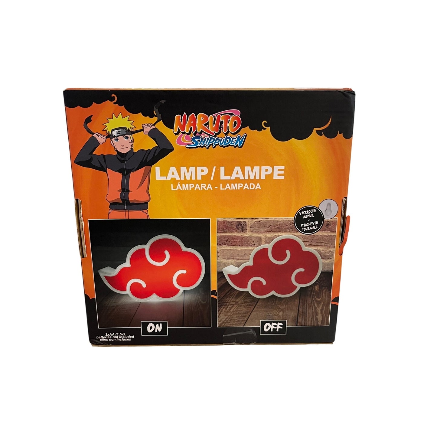 Naruto Shippuden Akatsuki Cloud LED Lamp ABYstyle Red Light Anime Wall Decor
