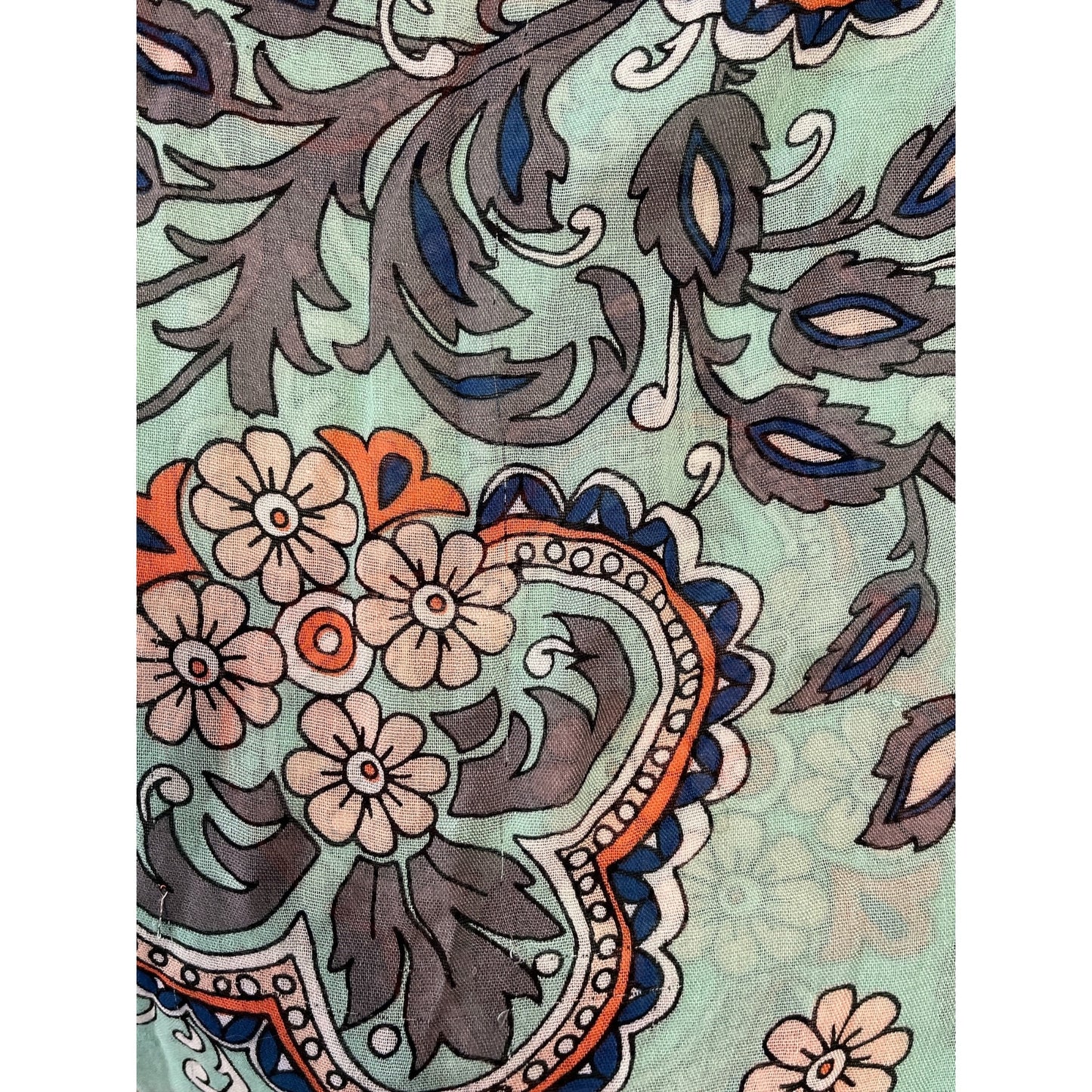 Vera Bradley Floral Scarf Mint Green Paisley Lightweight Wrap 78x26