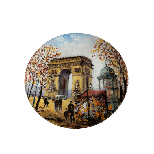 Limoges France Arc de Triomphe Collector Plate Louis Dali Limited Edition Paris Scene 8”