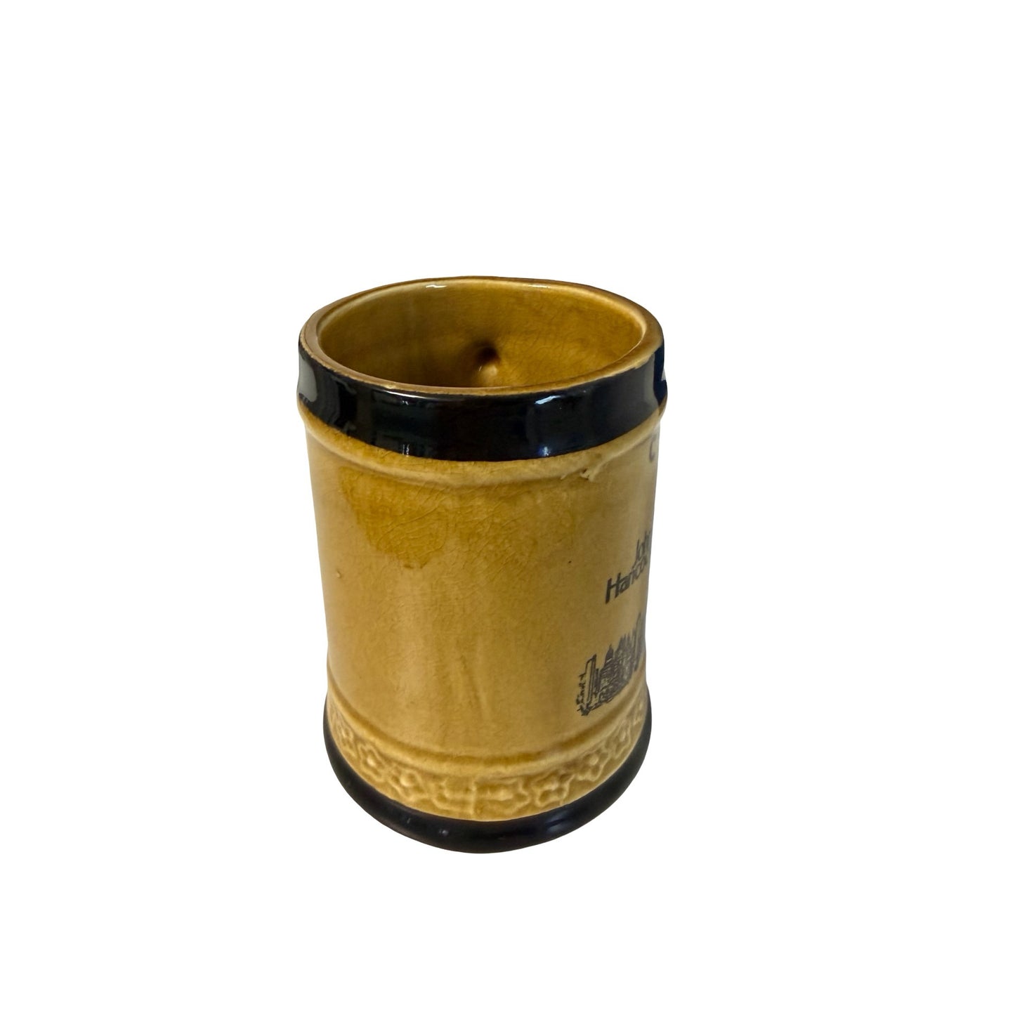 Vintage Chicago John Hancock Center Ceramic Mug Tan Black Souvenir Cup