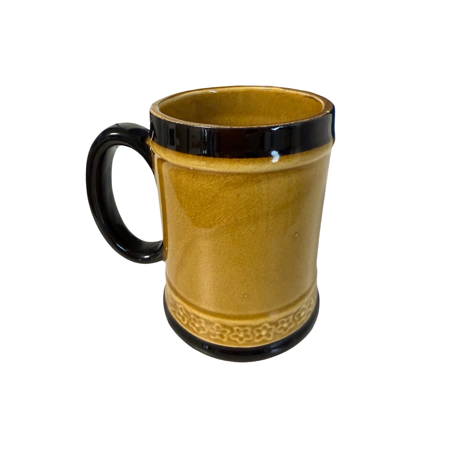 Vintage Chicago John Hancock Center Ceramic Mug Tan Black Souvenir Cup