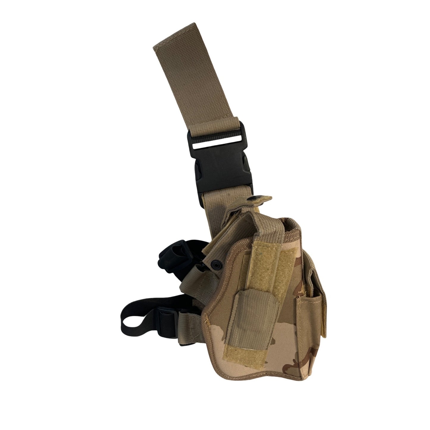 Mid 2000s Tactical Drop Leg Holster Pouch Desert Camo Adjustable Strap Utility Military Style