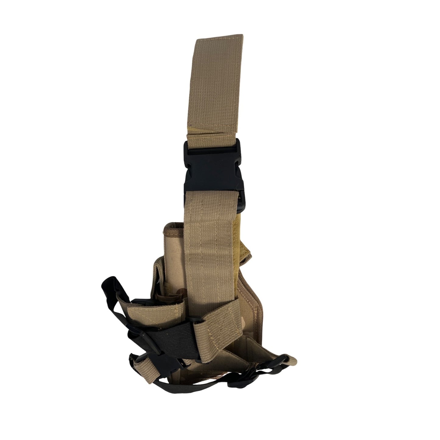 Mid 2000s Tactical Drop Leg Holster Pouch Desert Camo Adjustable Strap Utility Military Style