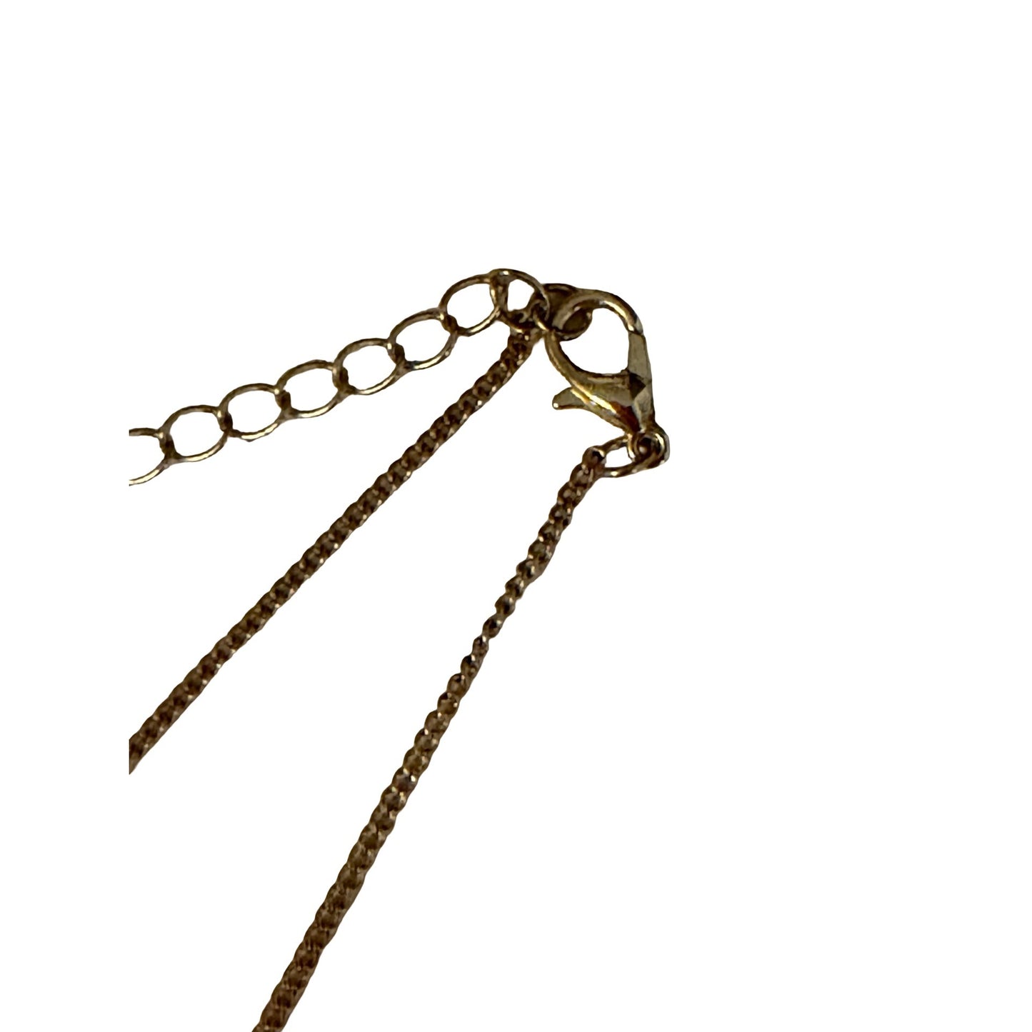 Vintage Gold Tone Faux Pearl Geometric Pendant Necklace Minimalist Modern 24 Inch