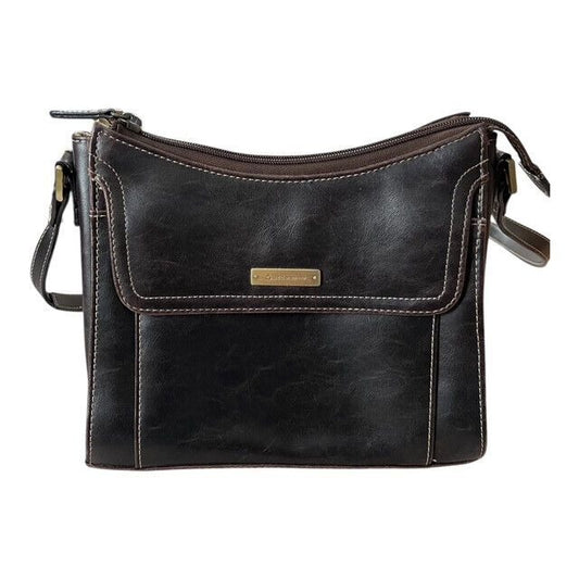 Liz Claiborne Brown Crossbody Bag Multi-Pocket Organizer Adjustable Strap