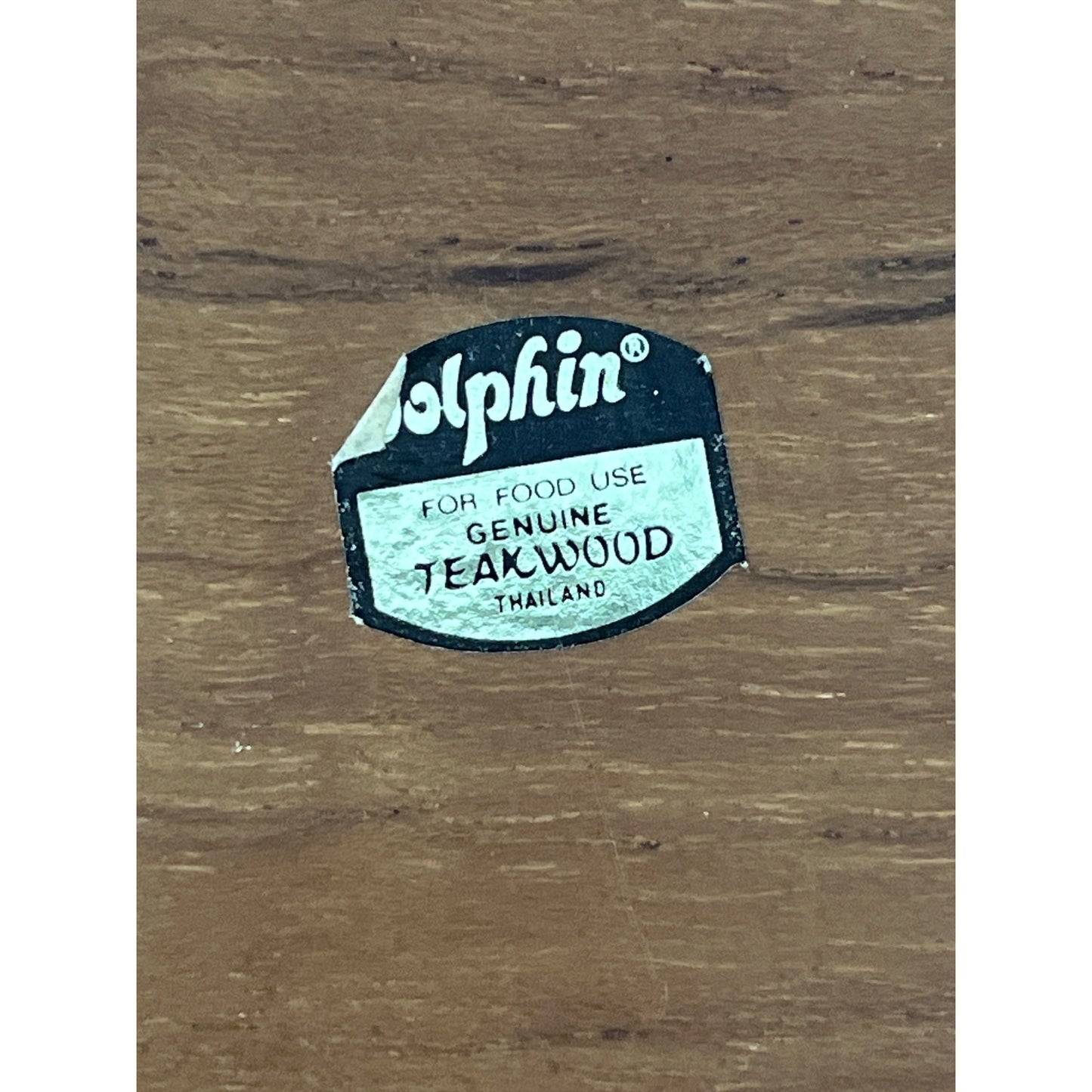 Vintage Dolphin Teakwood Snack Tray with Integrated Dip Bowl Thailand