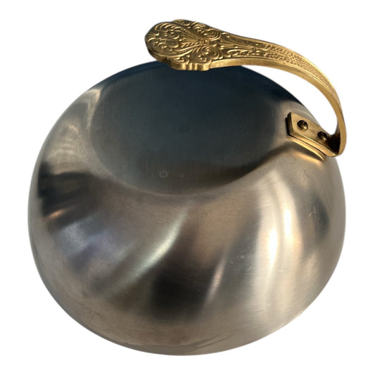 Vintage Endo Shoji 11” Steak Cover 18-8 Stainless Steel Brass Handle Japan