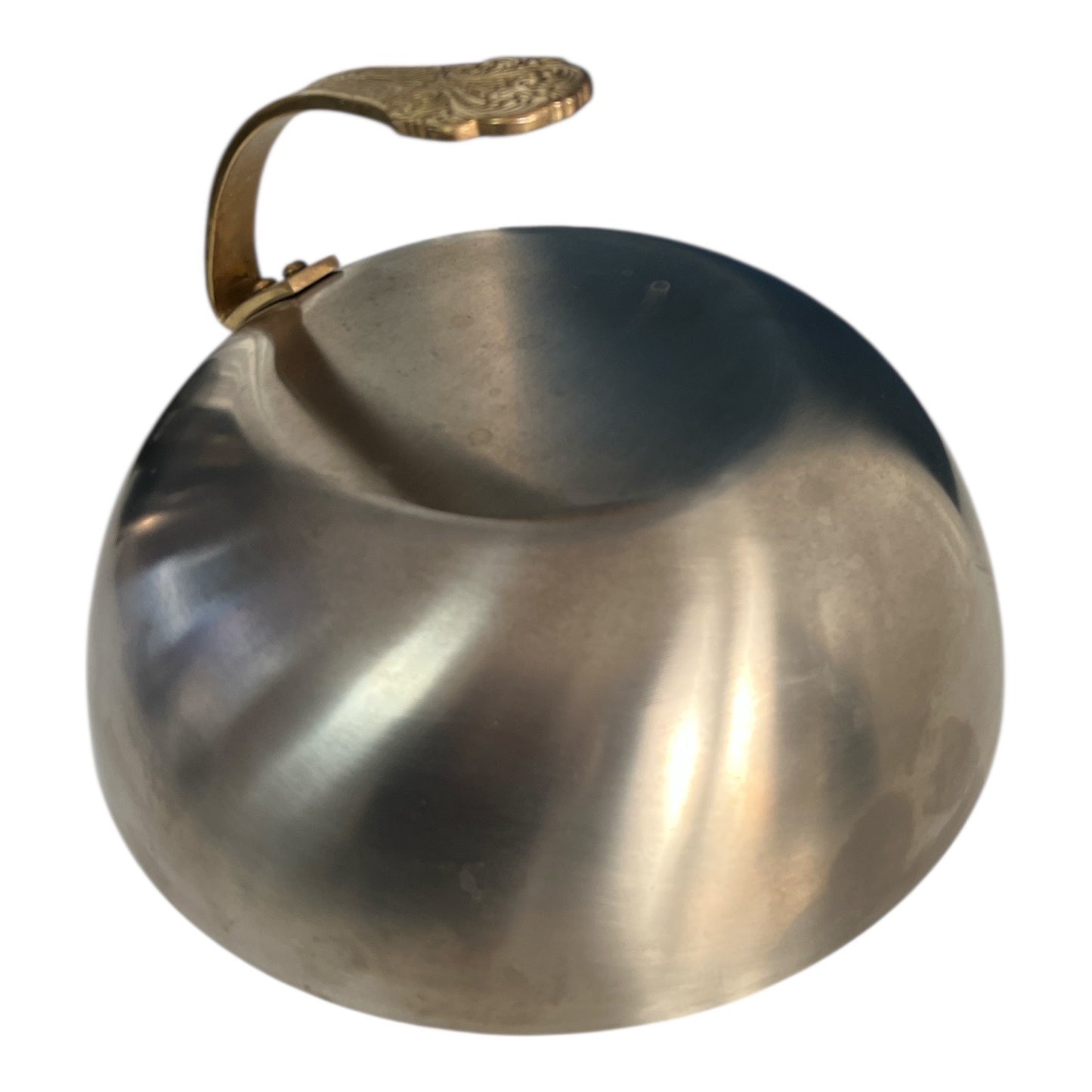 Vintage Endo Shoji 11” Steak Cover 18-8 Stainless Steel Brass Handle Japan