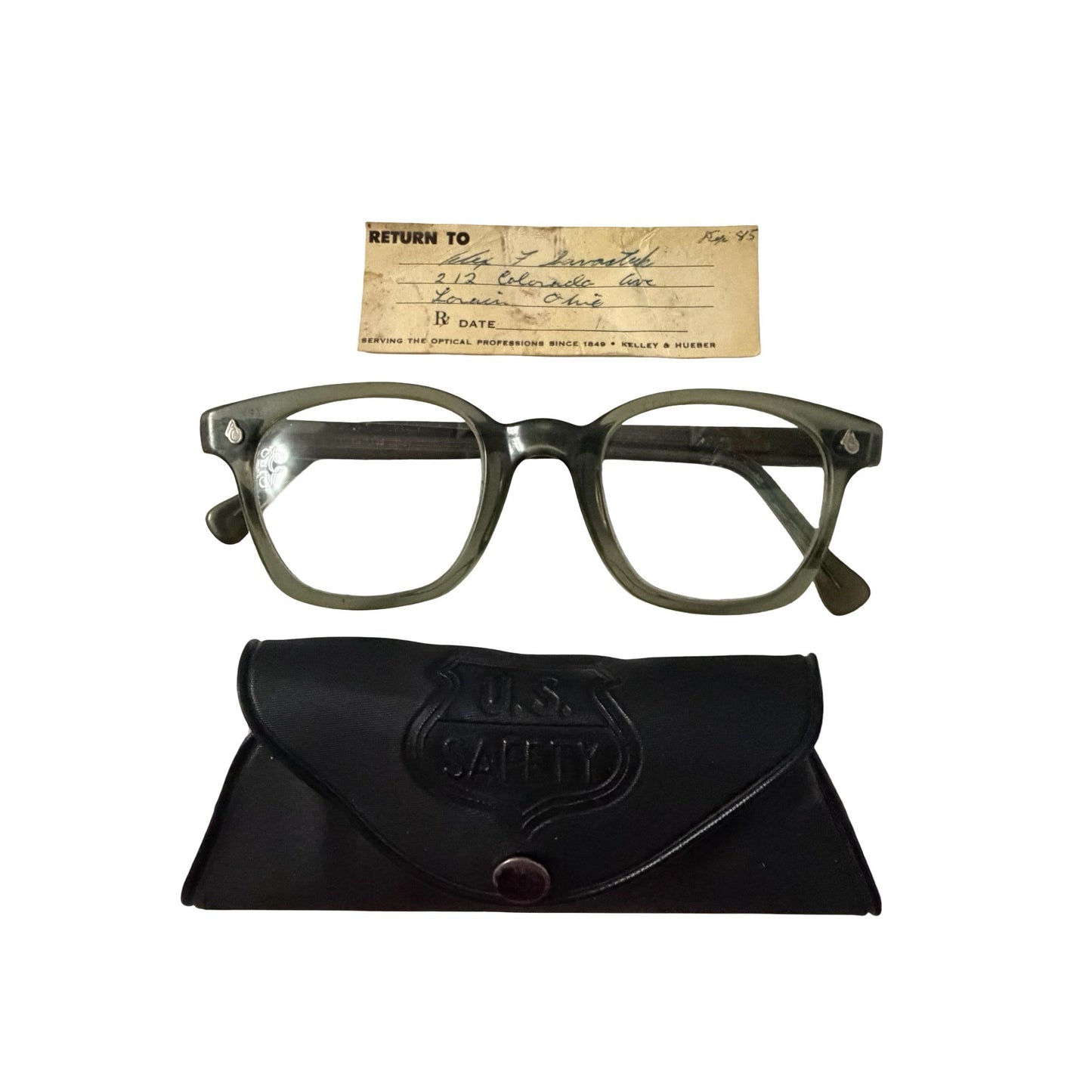Vintage American Optical AO Flexi Fit 6M 787 Safety Eyeglass Frames Gray With Case