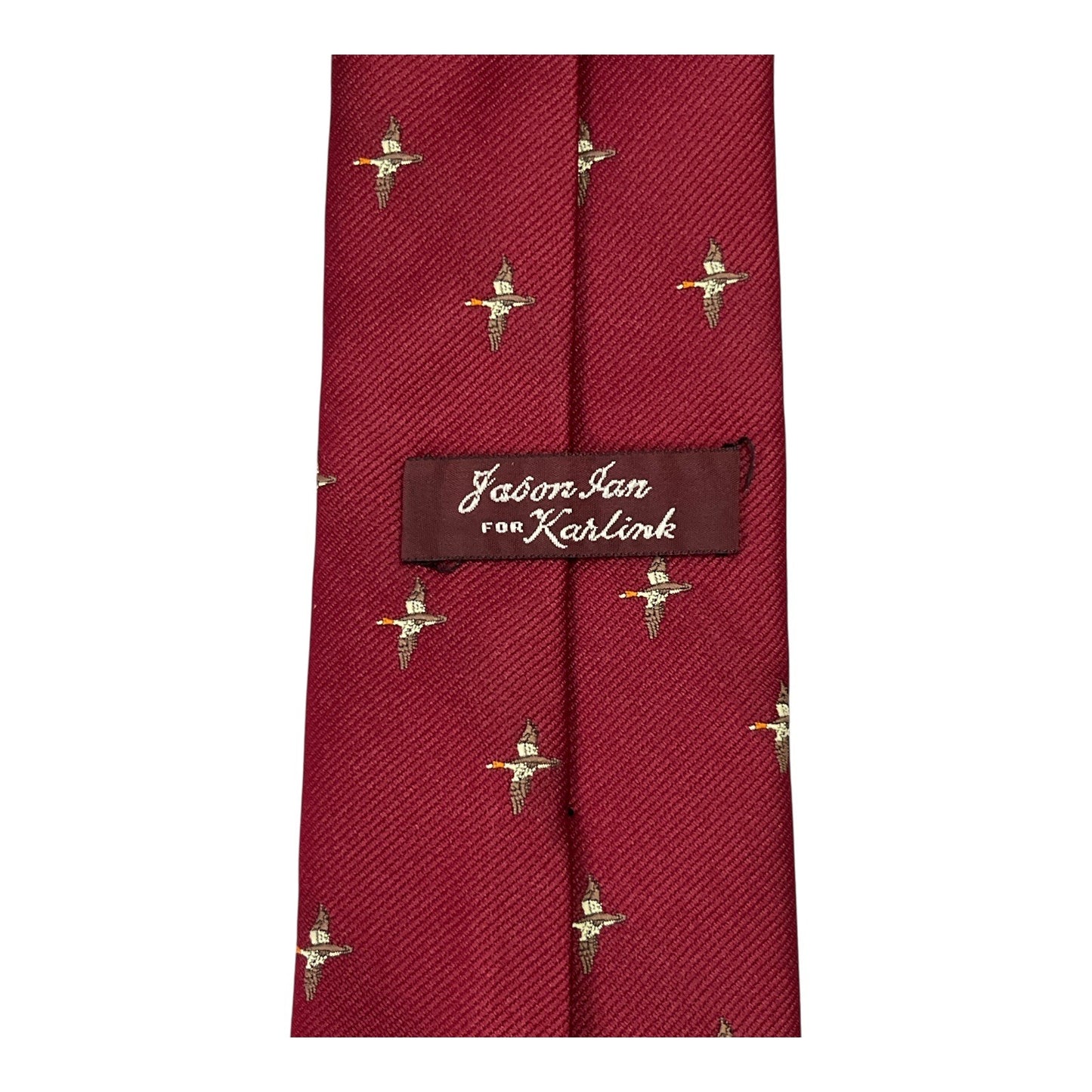 Jason Ian for Karlink Burgundy Tie – Duck Hunting Motif – 54” Neckwear