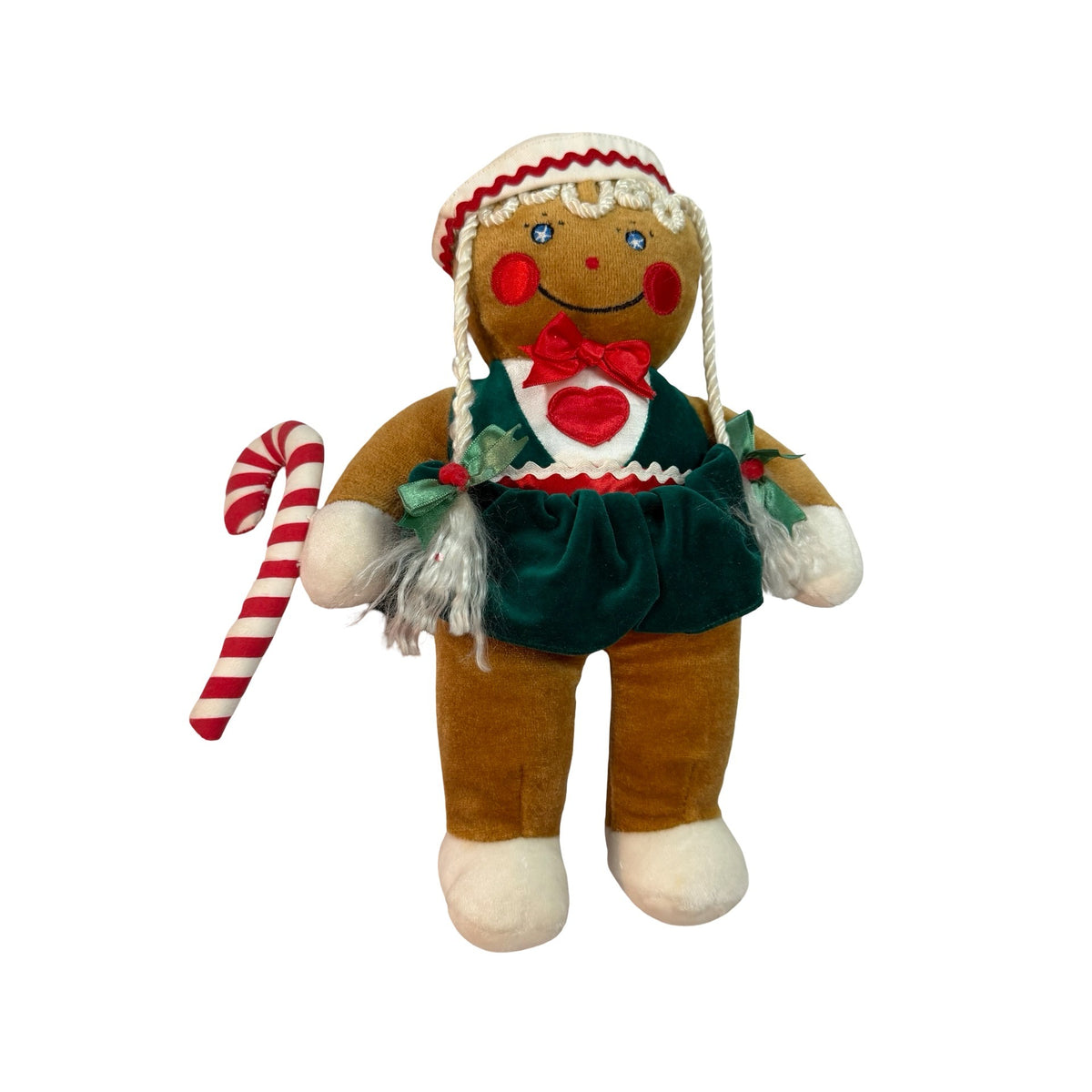 1990 Target Gingerbread Girl Plush Commonwealth Christmas Doll Candy Cane 13"