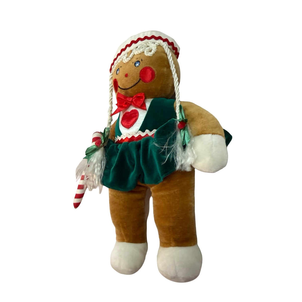 1990 Target Gingerbread Girl Plush Commonwealth Christmas Doll Candy Cane 13"