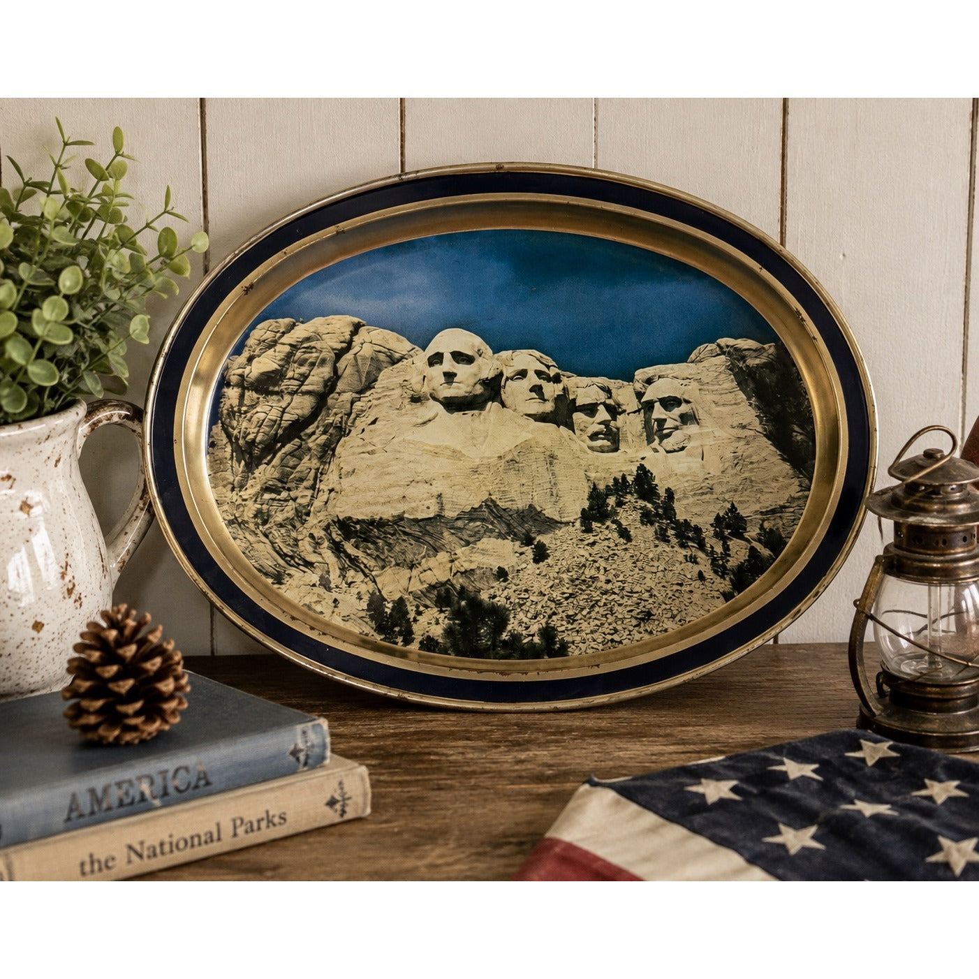 Vintage Guildcraft Mount Rushmore Shrine of Democracy Limited Edition Metal Tray