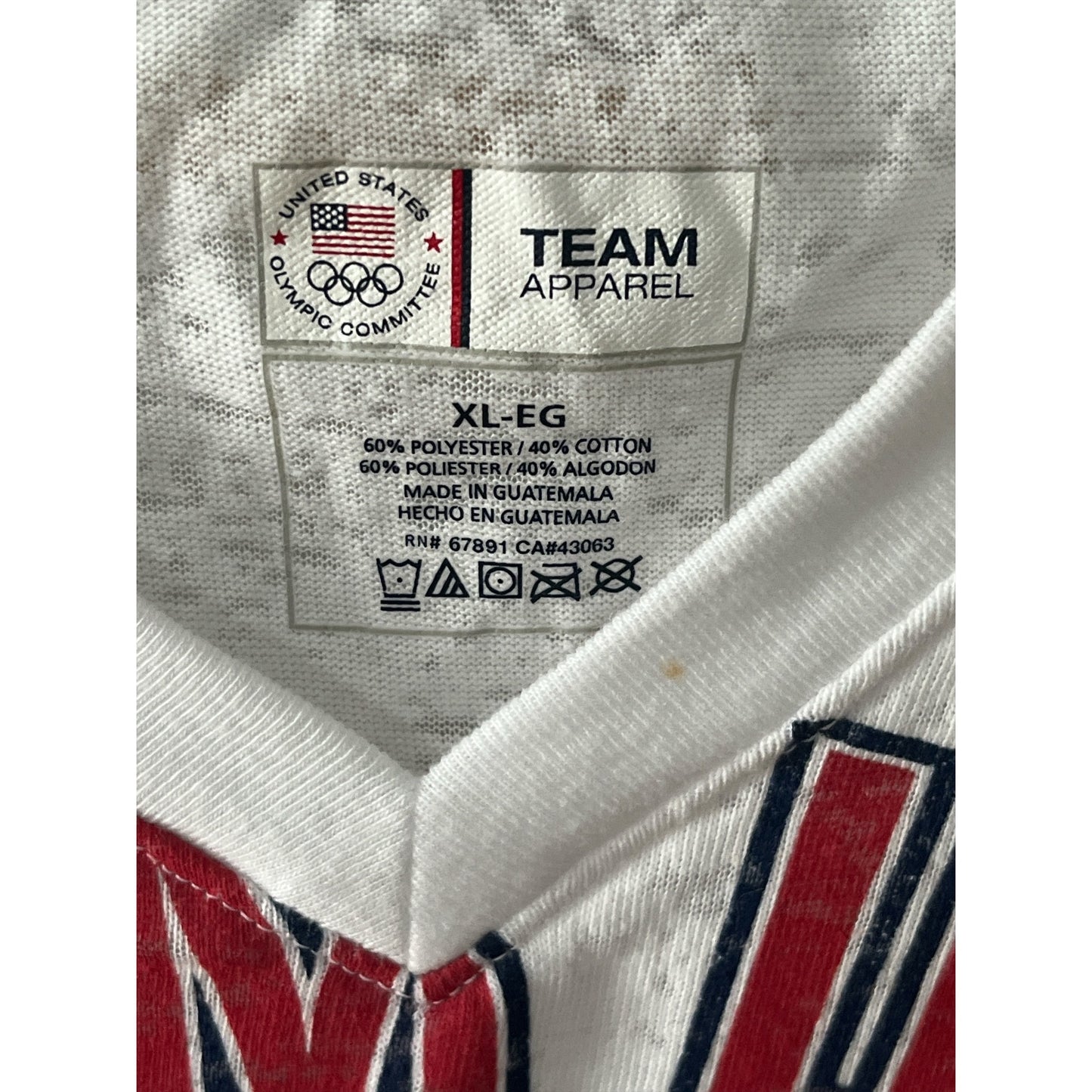 Vintage Team USA Olympic Committee Burnout V-Neck T-Shirt XL With Tags