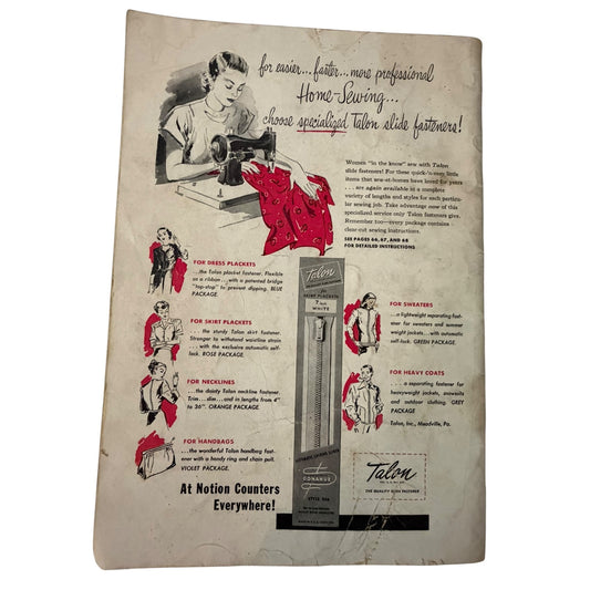 1947 Simplicity Sewing Book Vintage Dressmaking Guide Pattern Techniques Tailoring Reference