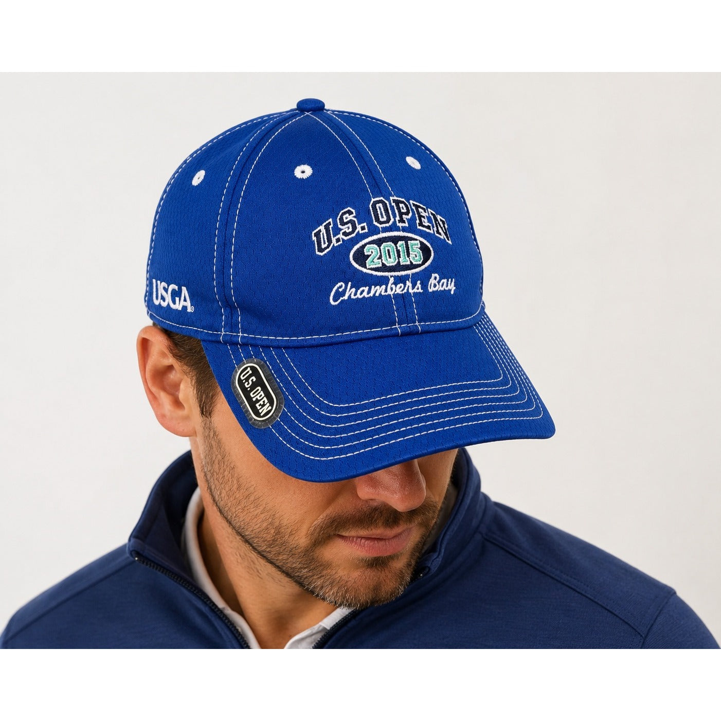 2015 U.S. Open Chambers Bay Golf Hat Blue USGA Ahead Strapback Cap