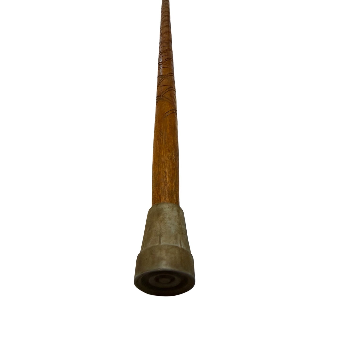 Vintage Hand Carved Wooden Walking Cane Geometric Folk Art Design 38 Inch
