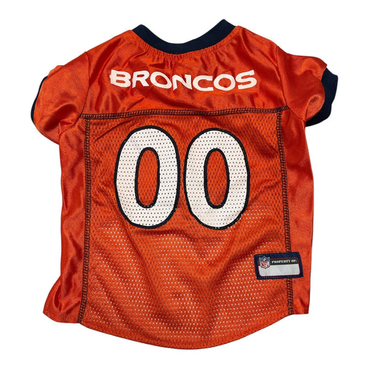 Denver Broncos Pet Jersey – NFL Official Licensed – Medium (15” x 12”)