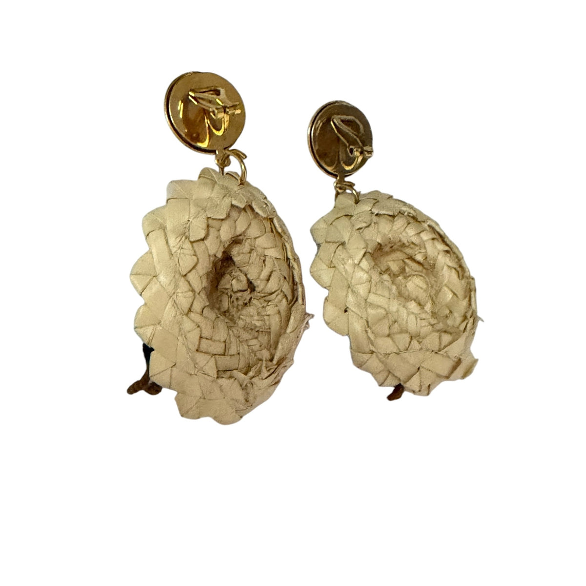 Vintage Mexican Folk Art Sombrero Clip On Earrings Miniature Couple Straw Hats
