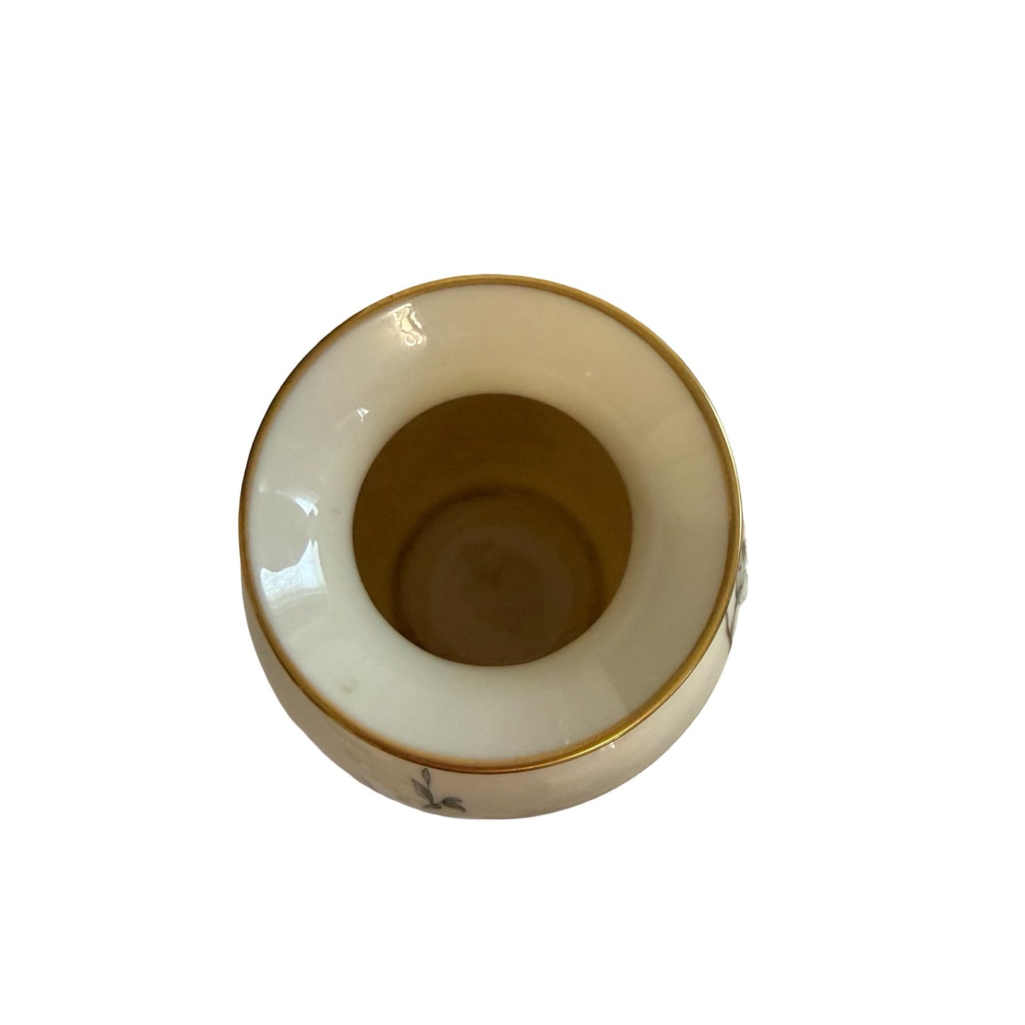 Lenox Serenade Bird Floral Bud Vase Ivory Porcelain Gold Trim Made In USA